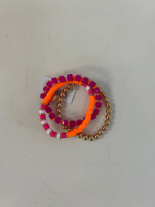 JM-Orange with Pinks & Gold Sequins Bracelet