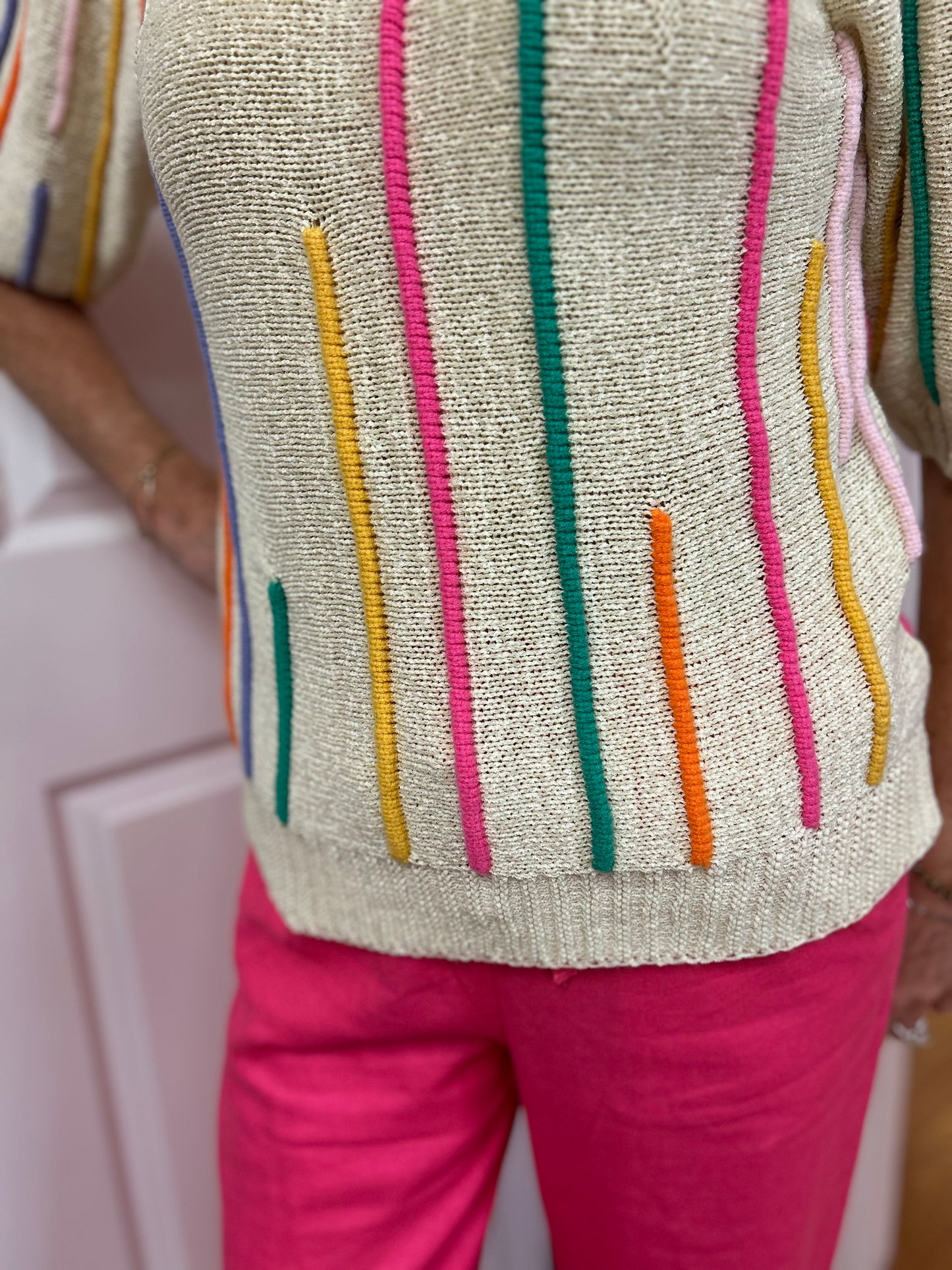 Candy Stripe Sweater Top