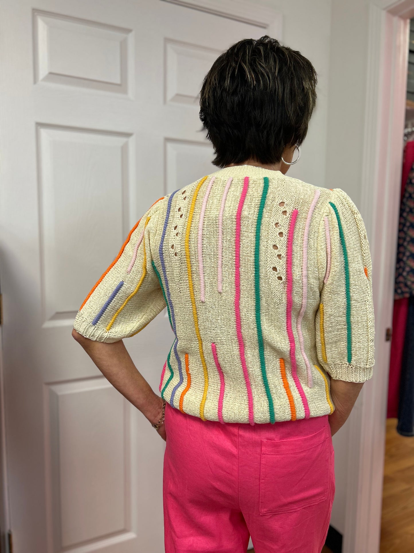 Candy Stripe Sweater Top