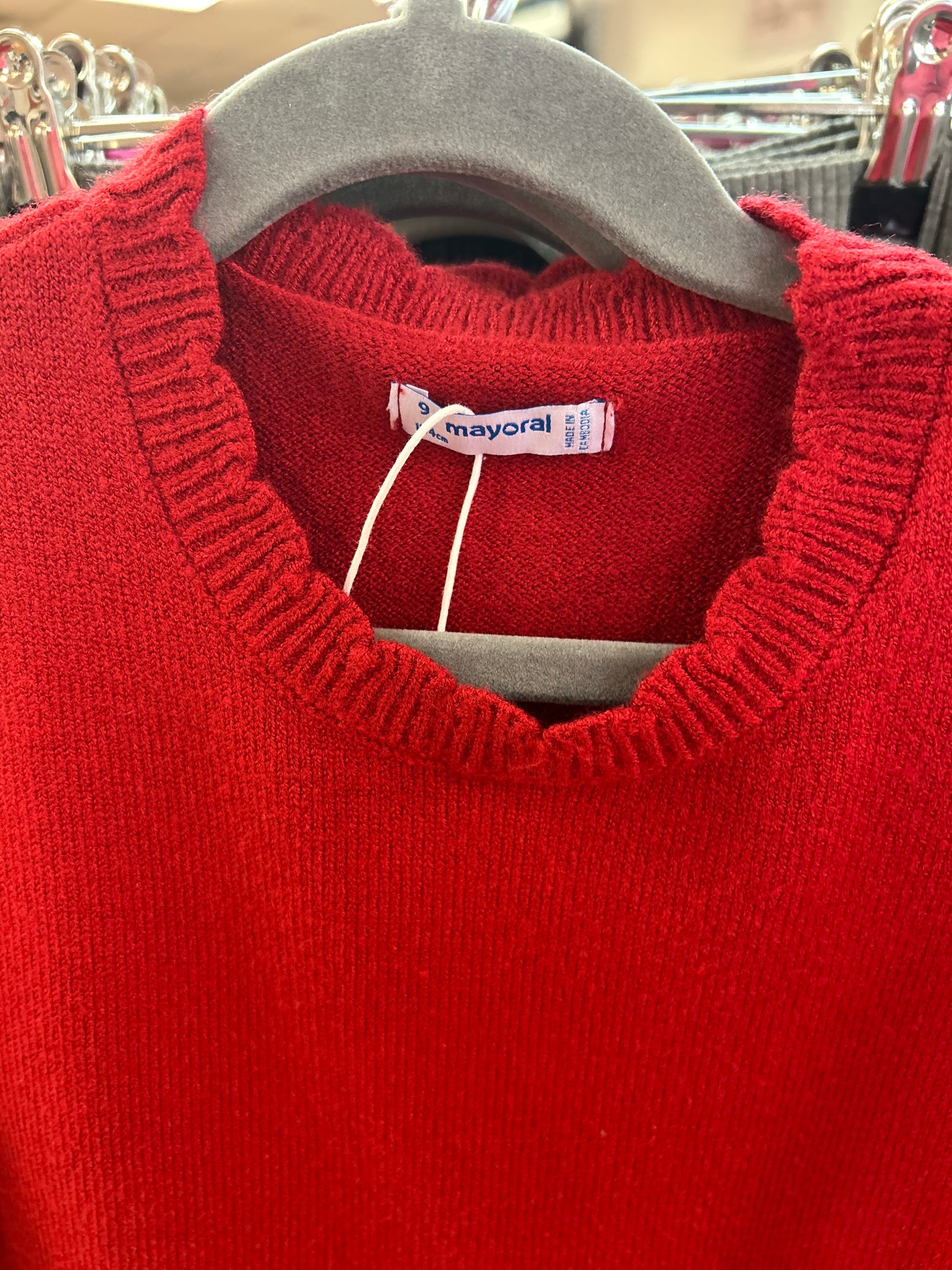 May- Girls Red Crew Neck Sweater