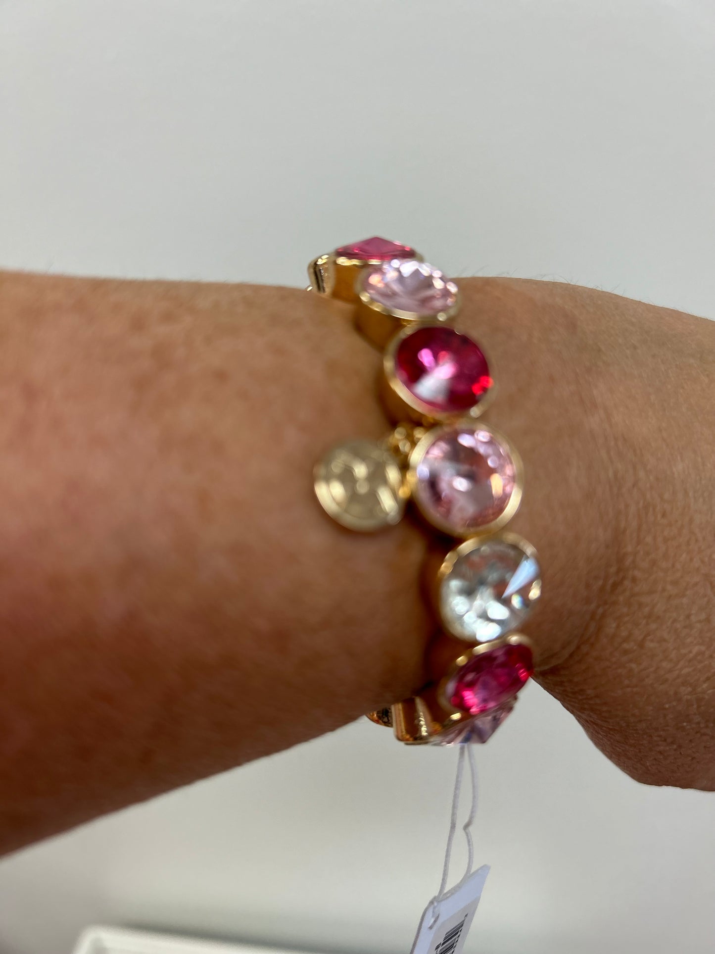 JM- Pink Crystal Bezel Bracelet