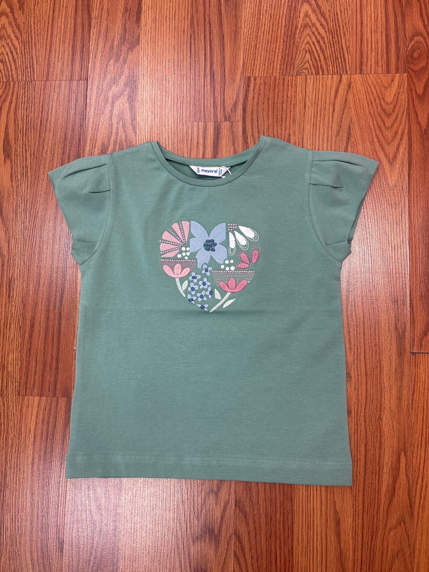 May Girls Floral Embroidered Tee