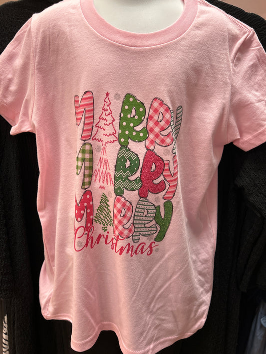 Girls Pink Merry Tee