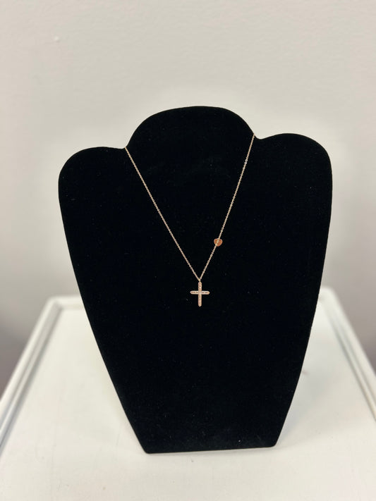 JM Baguette Crystal Cross Necklace