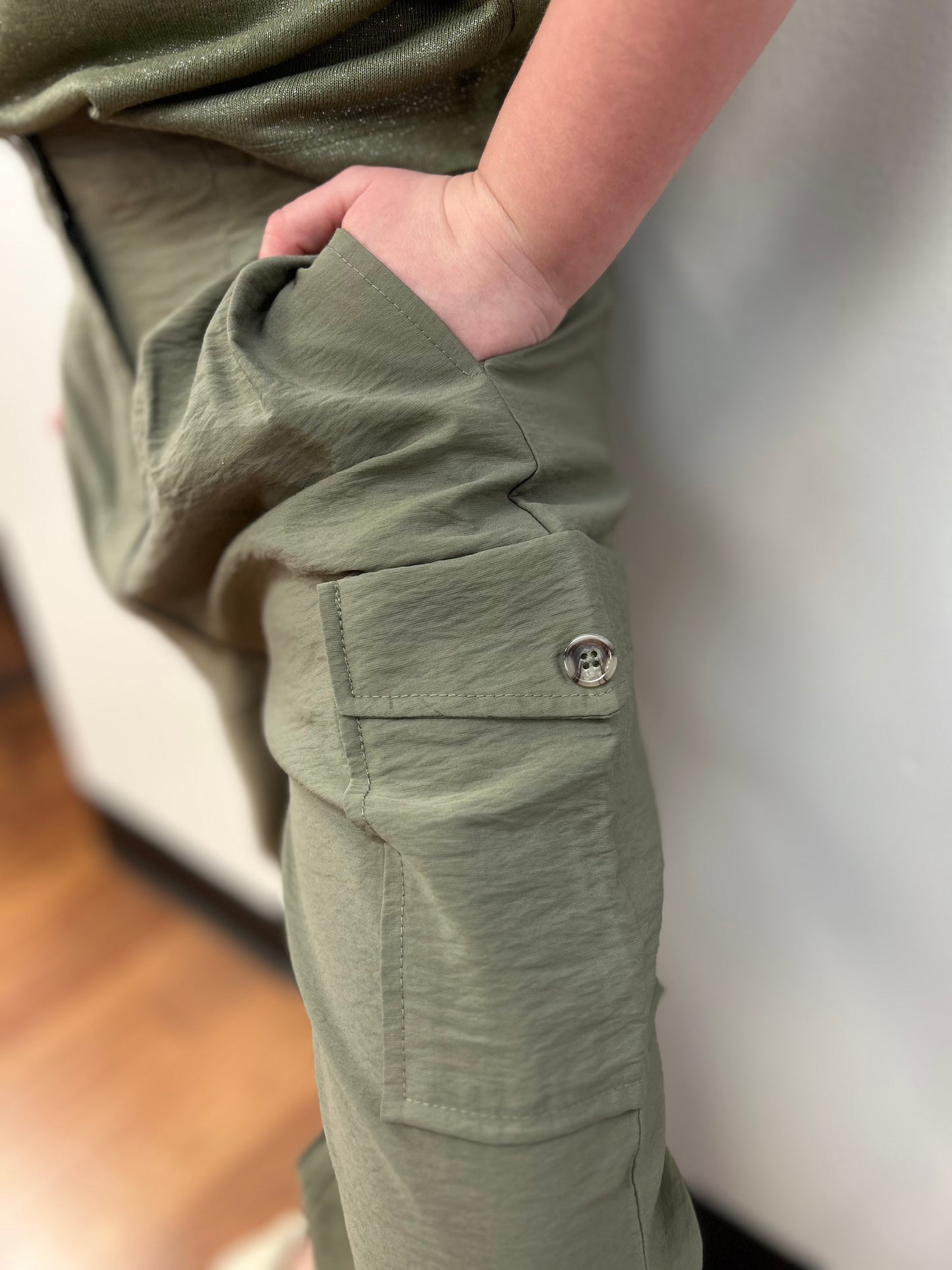 May Girls Olive Cargo Style Trousers