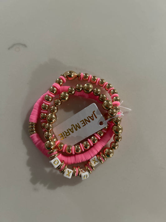 JM-Pink Sequin with XOXO Bracelet