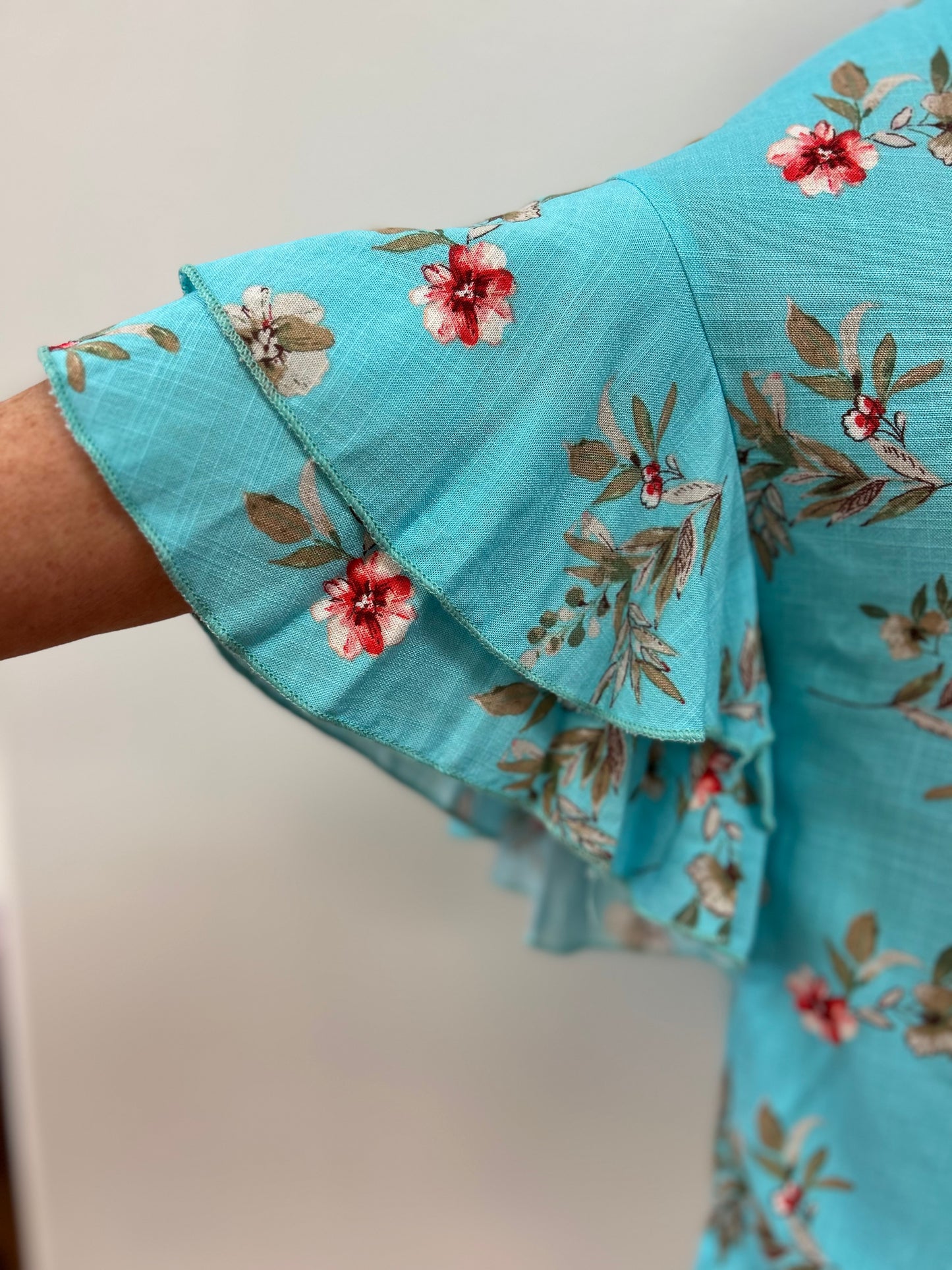 LTX Turquoise Print Blouse