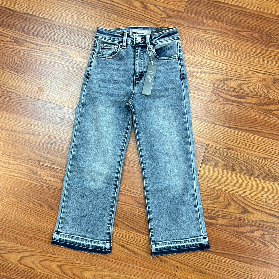 tractor release hem jeans high rise waist boyfriend cut straight leg