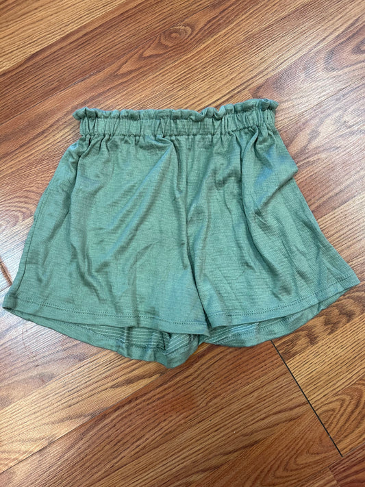 AC407 Girls High Waist Olive Shorts