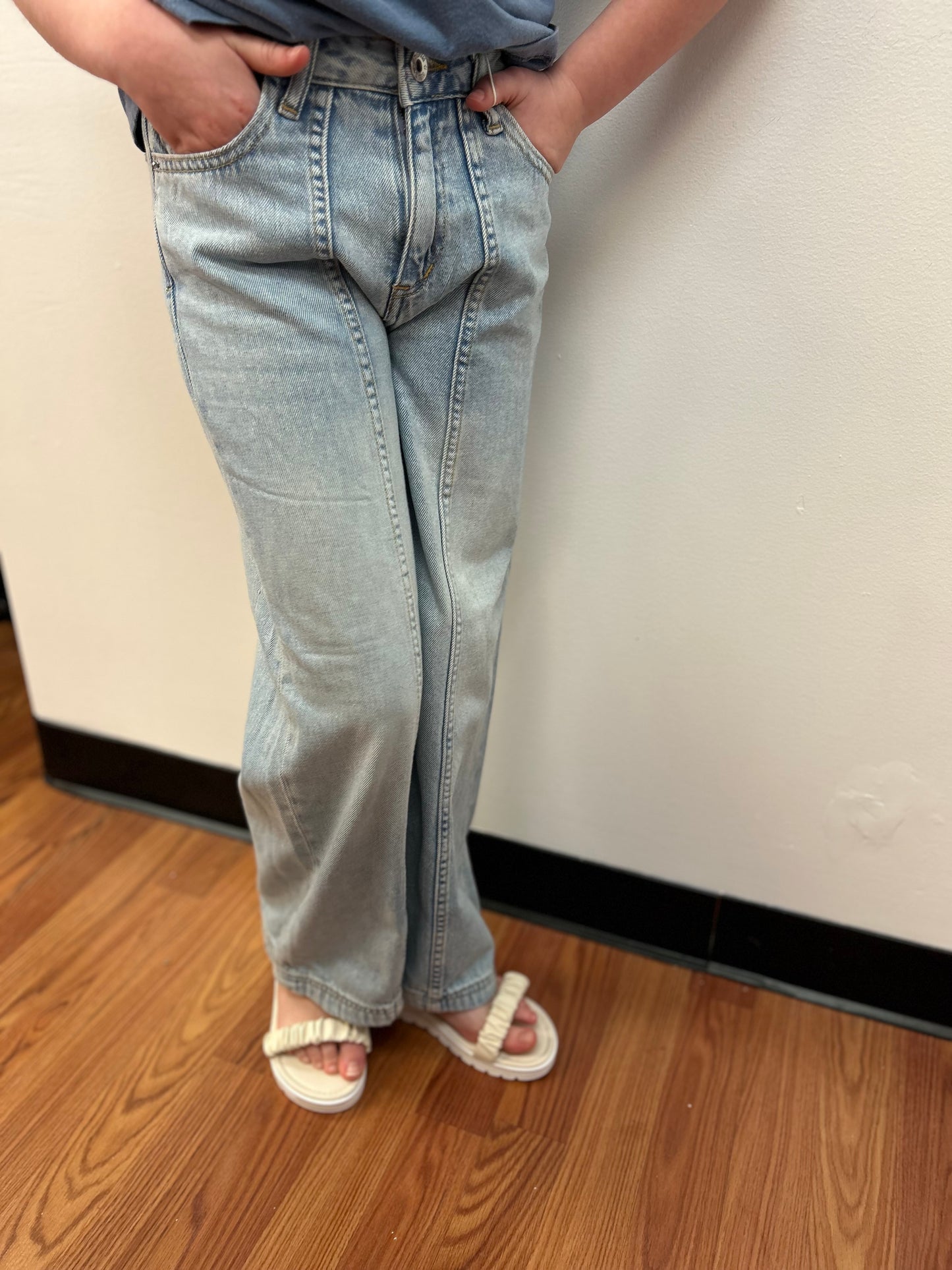 May Girls Denim Wide Leg Pants