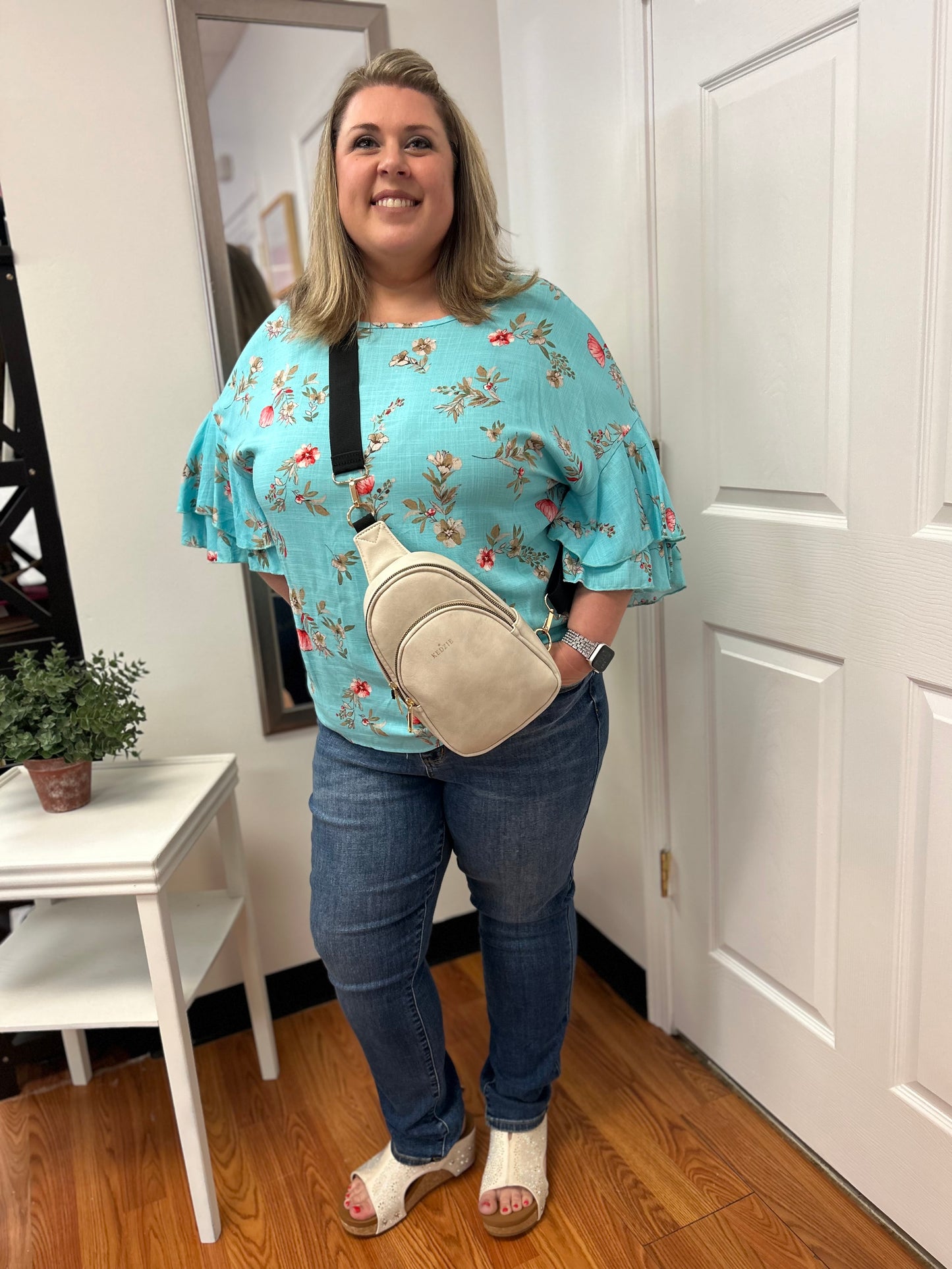 LTX Turquoise Print Blouse