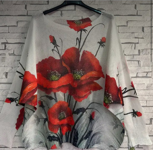 Red Poppy Sweater