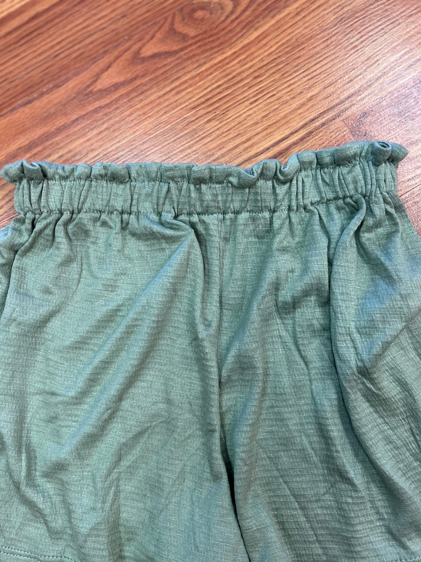 AC407 Girls High Waist Olive Shorts