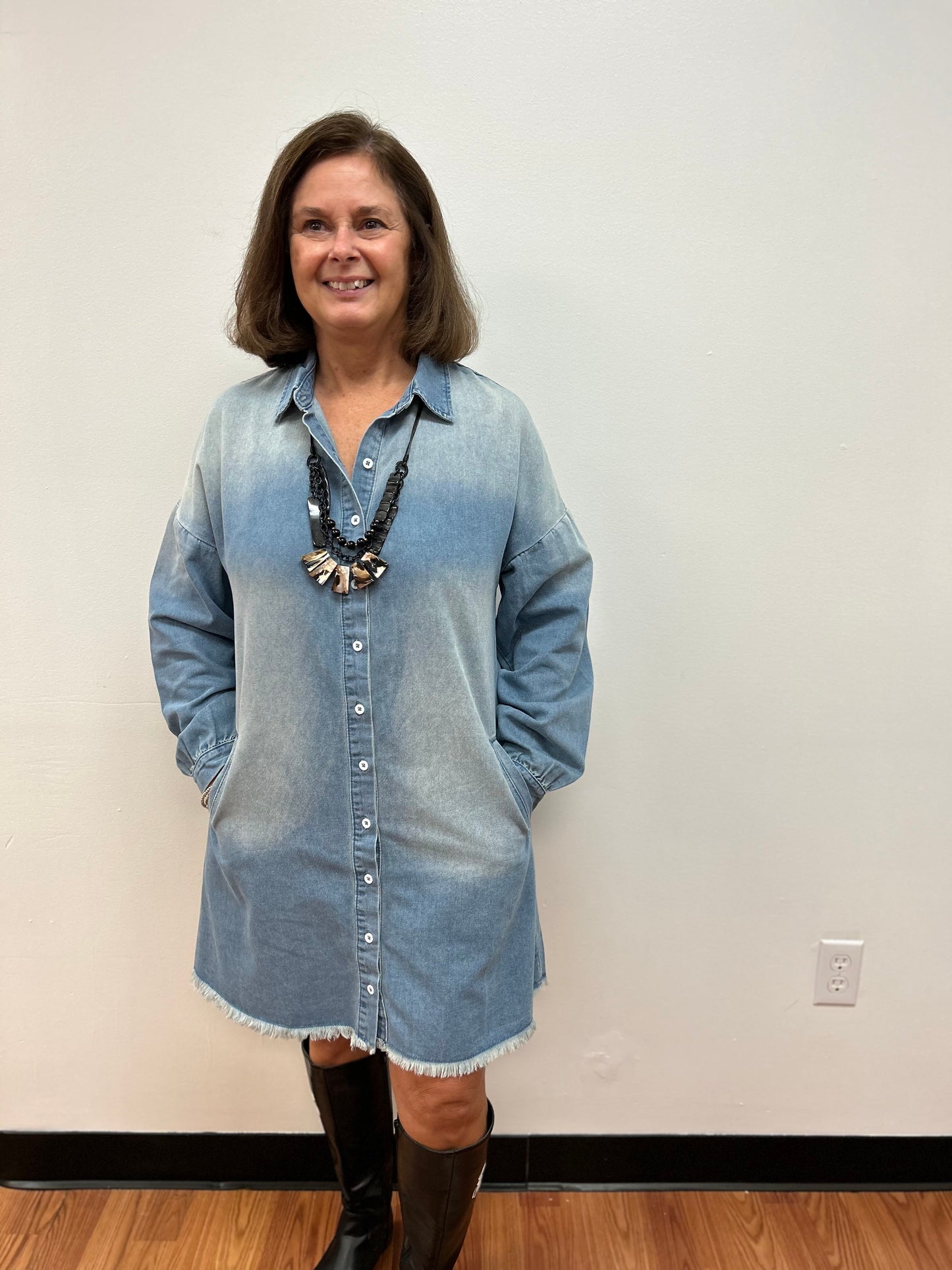 Risen Denim Shirt Dress