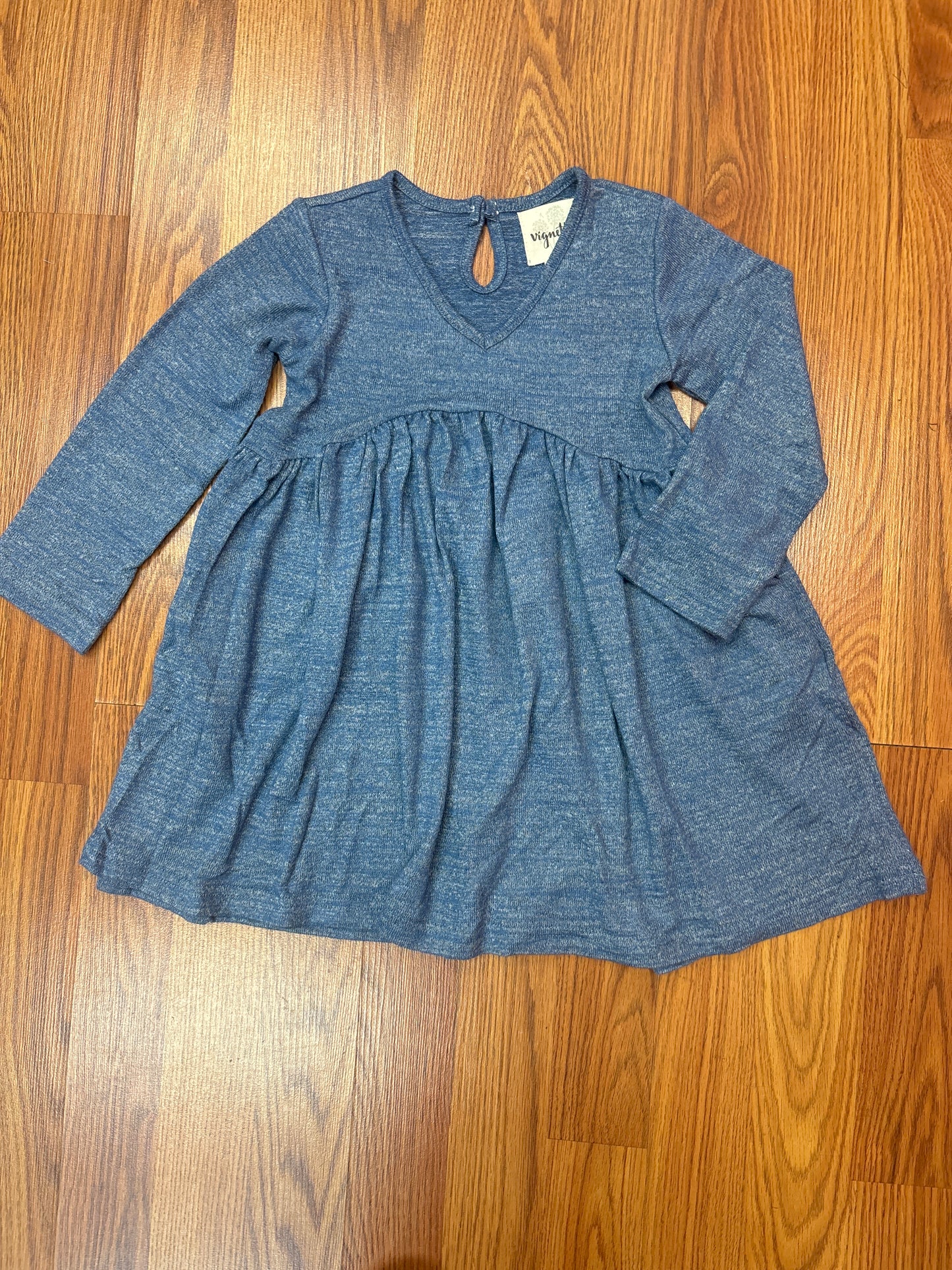 Vignette Heathered Navy Empire Waist Dress