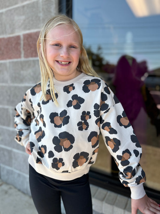 Mayoral Girls Animal Print Pullover