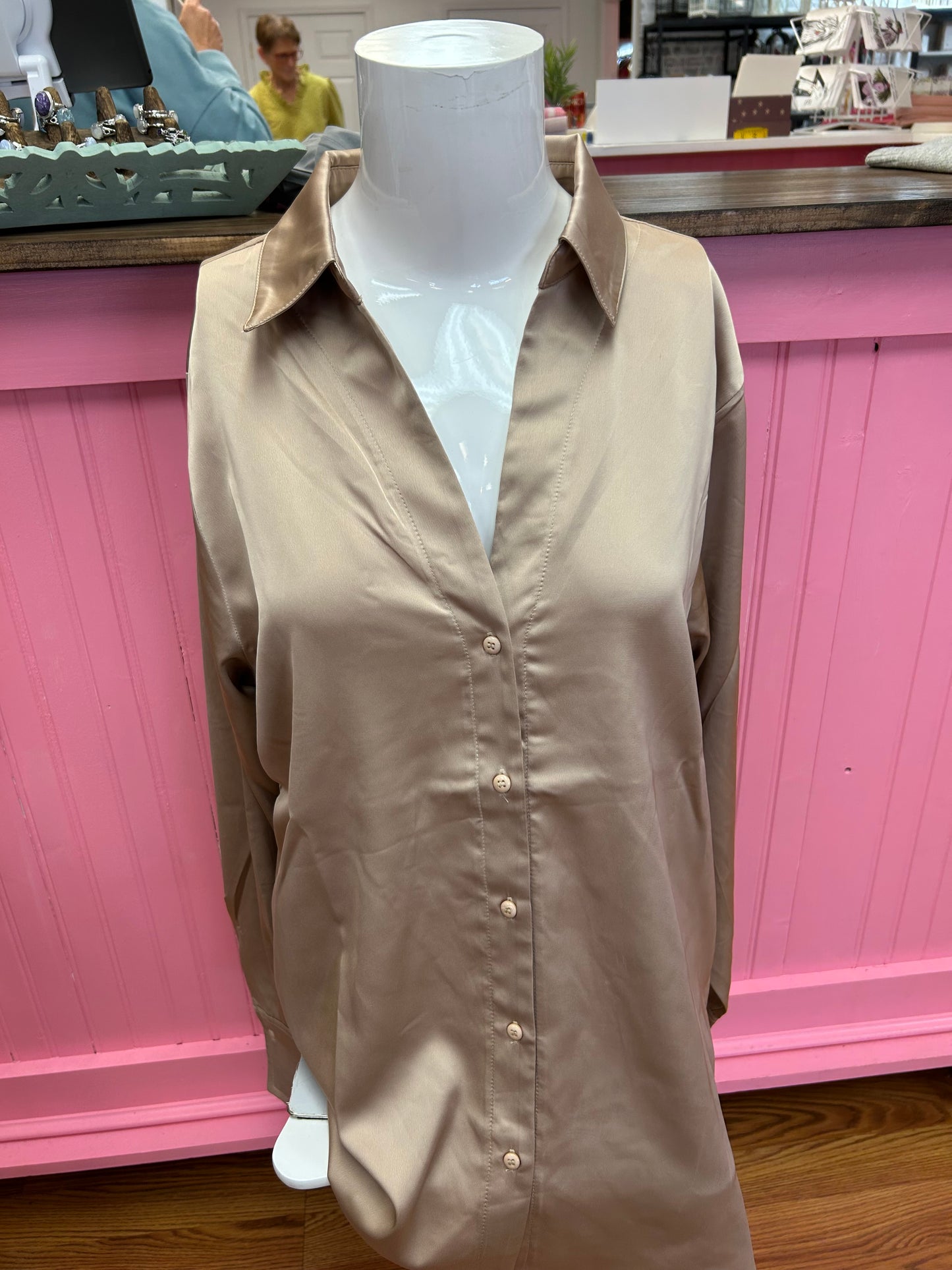 Double Zero Satin Blouse