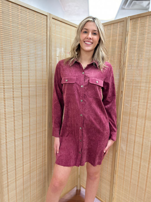 Kori Corduroy Shirt Dress