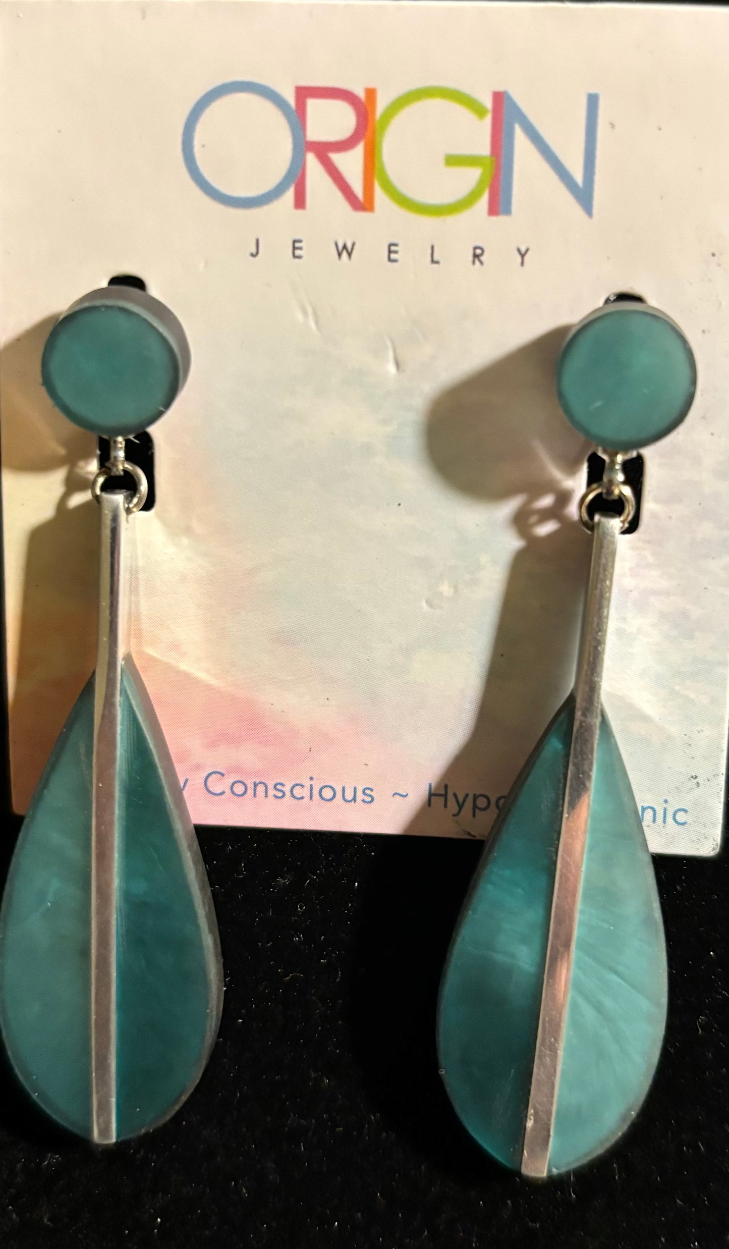 OJ - 2” Resin Teardrop Dangle Earrings