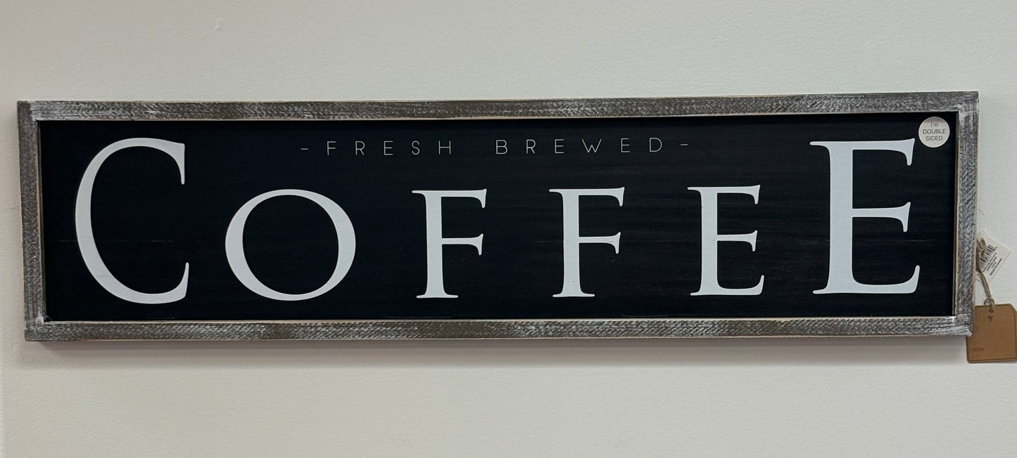 A&C-Wood Framed Reverse Coffee Sign