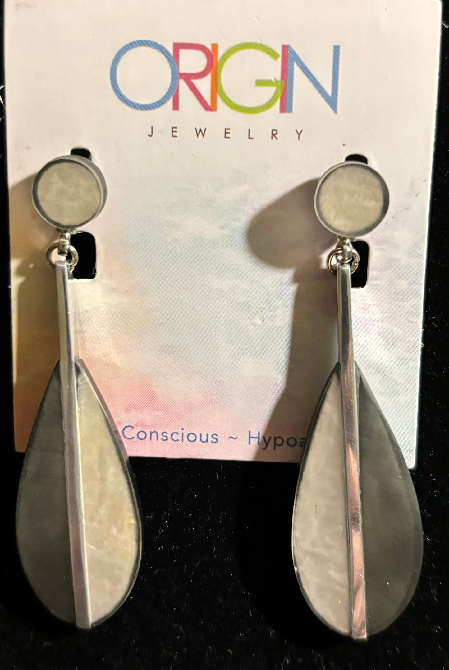 OJ - 2” Resin Teardrop Dangle Earrings