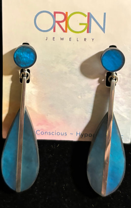 OJ - 2” Resin Teardrop Dangle Earrings