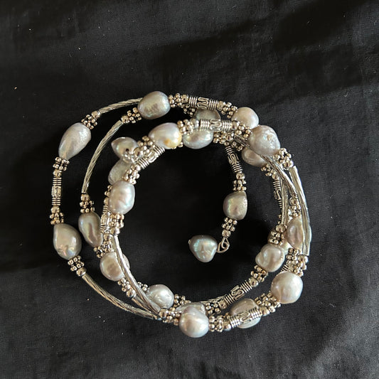 SL - Silver Beaded Bracelet