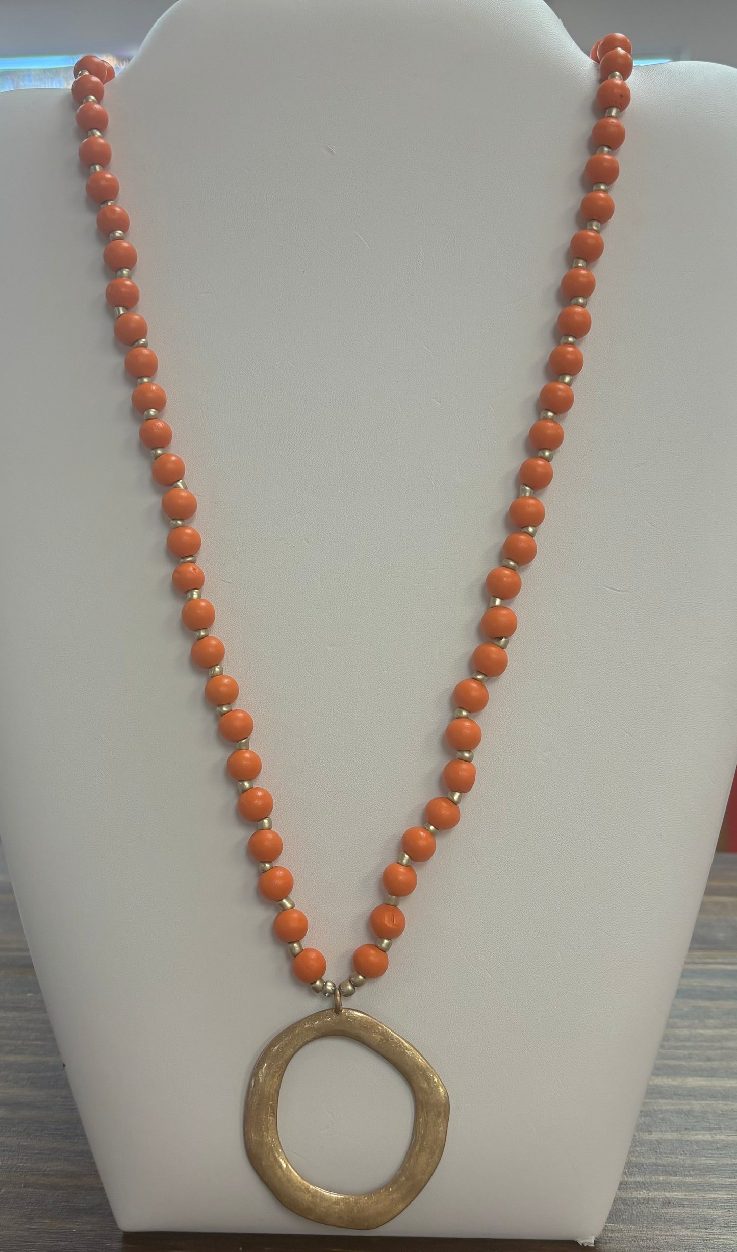 MK - Clay Bead and Gold Necklace (Gina B’s)