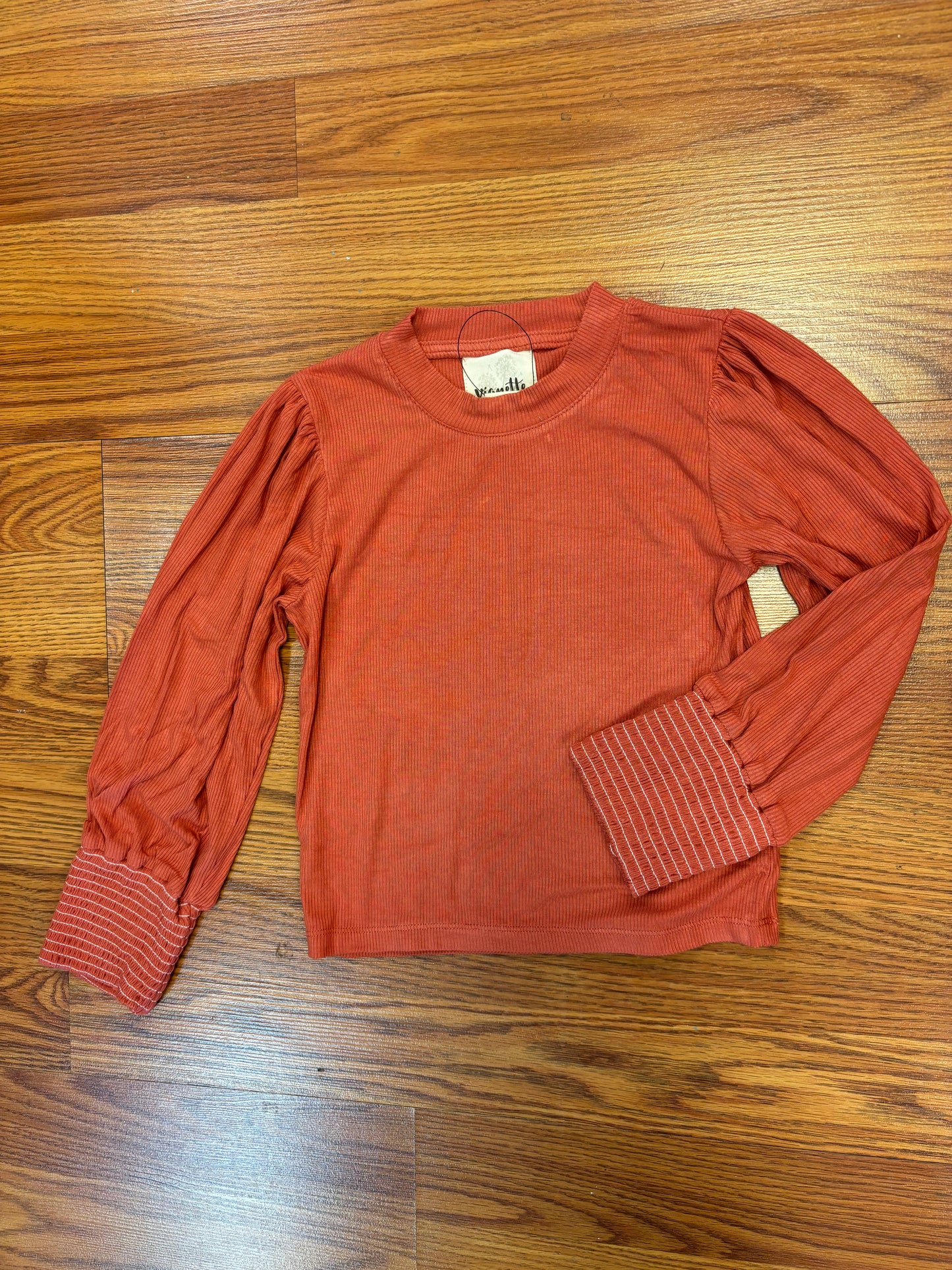 Vignette Long Sleeve Rib Knit T-Shirt