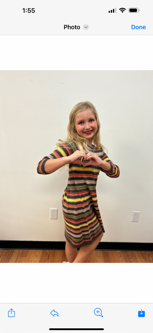 Vignette Girls Striped Sweater Dress