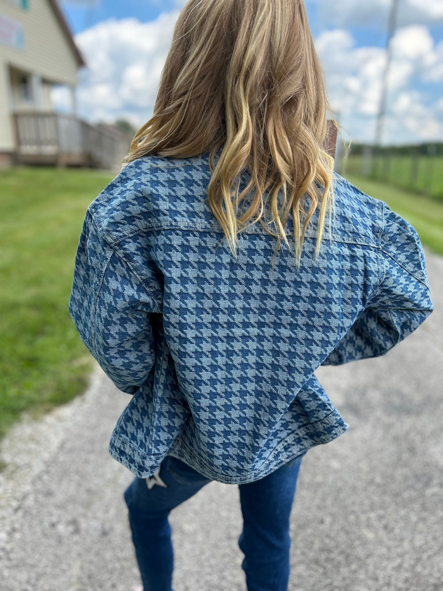 Hay - Girls Houndstooth Denim Jacket (JKA)