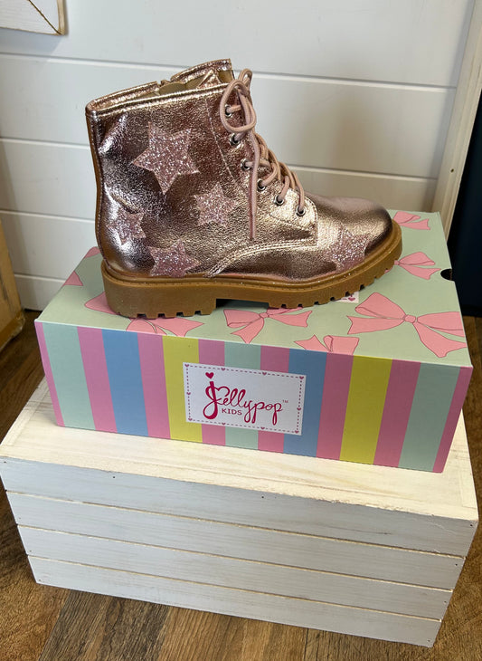 JP-Angel Girls Lt Pink Metallic Ankle Boot (Just Kidding Around)