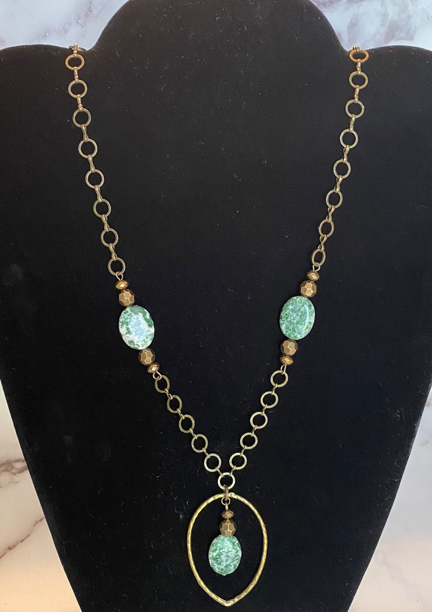 Seasons - Green Stone Antique Copper Jewelry (Gina B's)