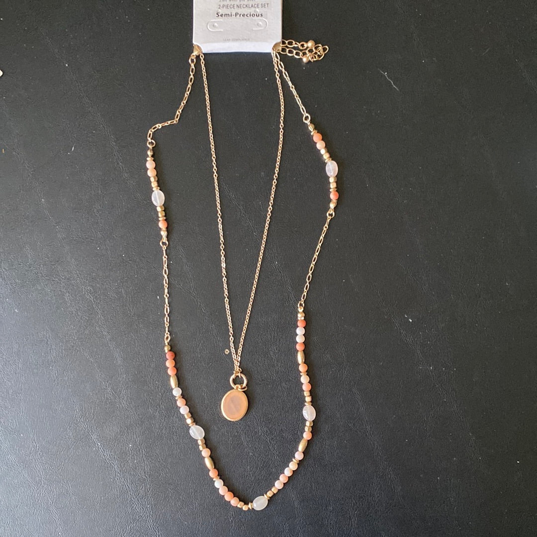 MK - Coral Semi-Precious Necklace Set (Gina B’s)