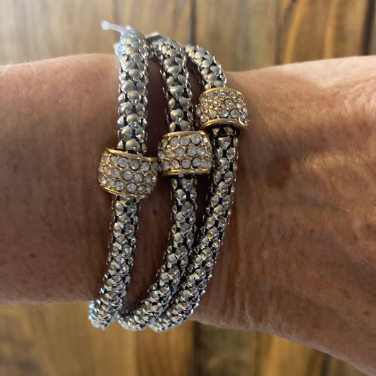 MK-Silver with Gold Bling Bracelet (Gina B's)