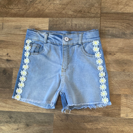 HD-Girls Light Blue Daisy Denim Shorts (Just Kidding Around)