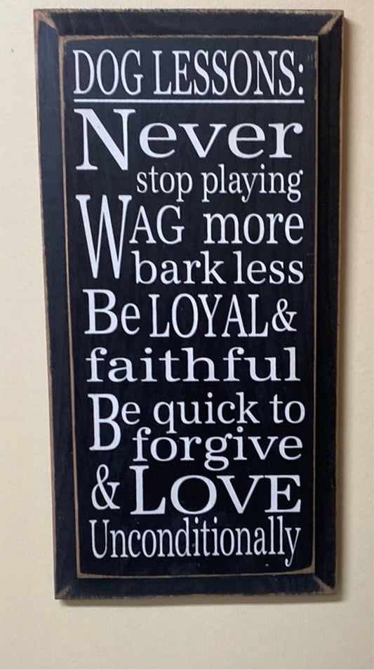 SC - Dog Lessons Wood Sign (Gina B’s)