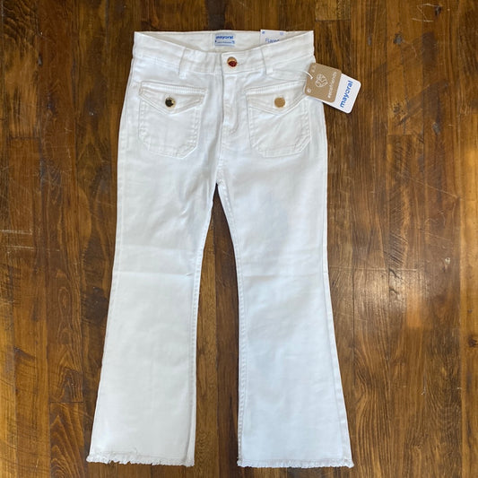 May - Girls White Denim Cropped Jeans (Just Kidding Around)