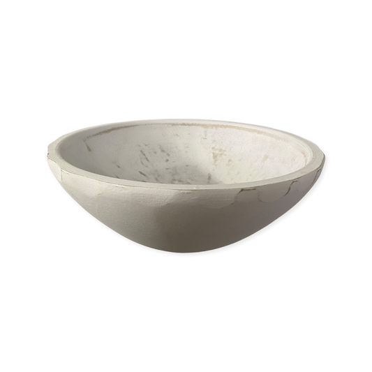 JM - Distressed White Wood Bowl (Gina B's)