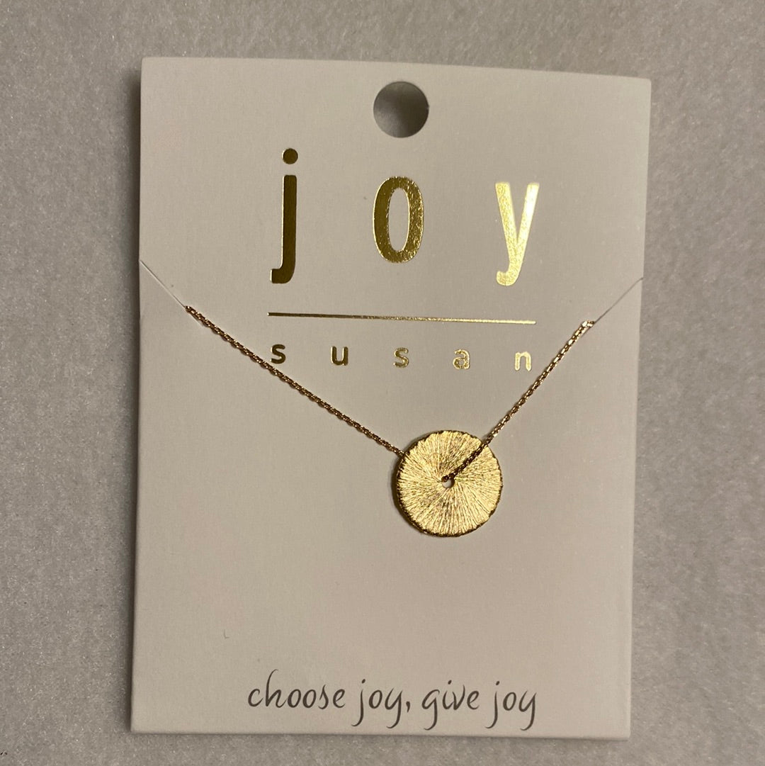 Joy - Gold Textured Disc Pendant Necklace (Gina B's)