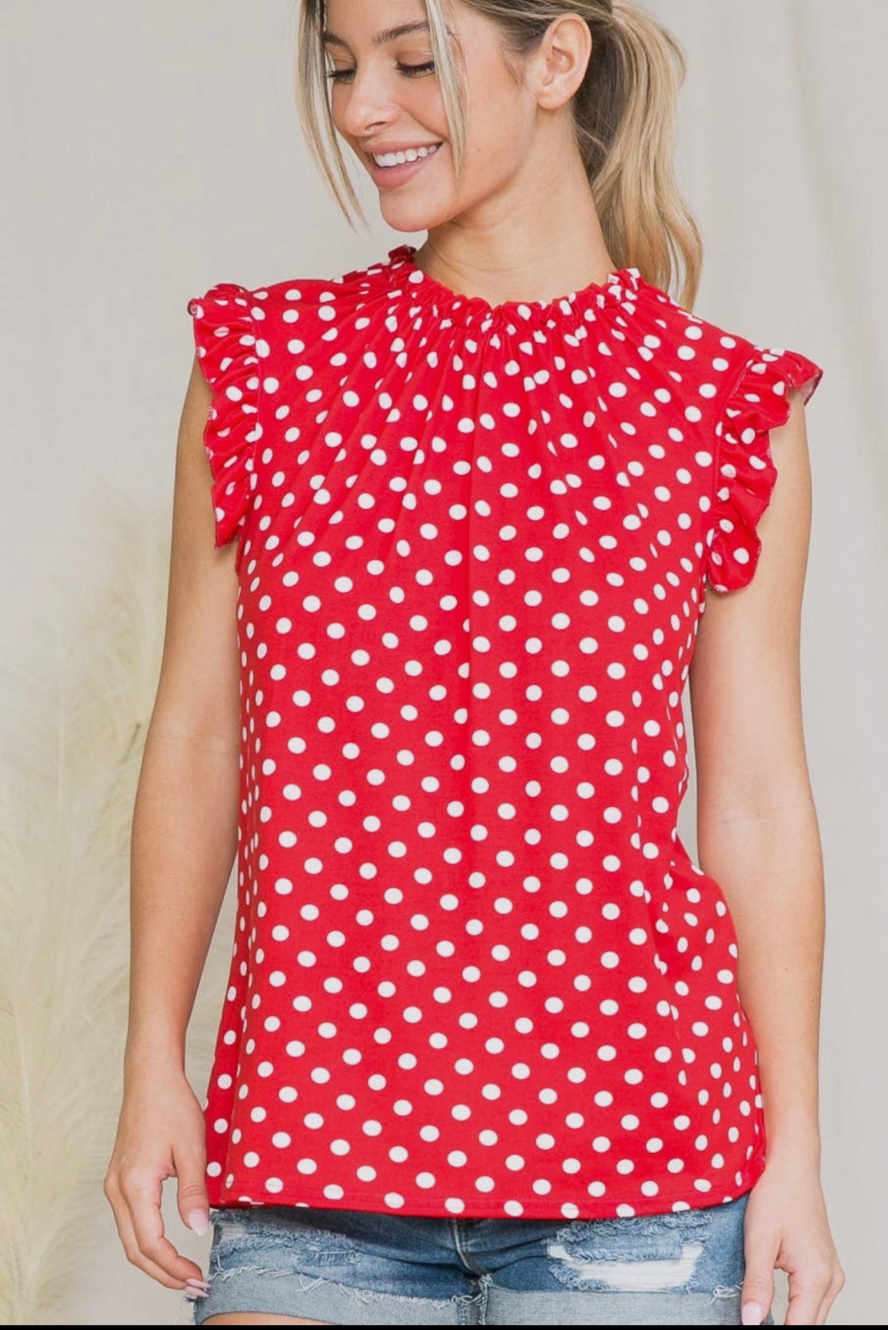 Polka Dot Sleeveless Top (HTT)